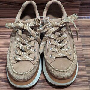 UGG Marin Lace suede leather platform sneakers W8 New
